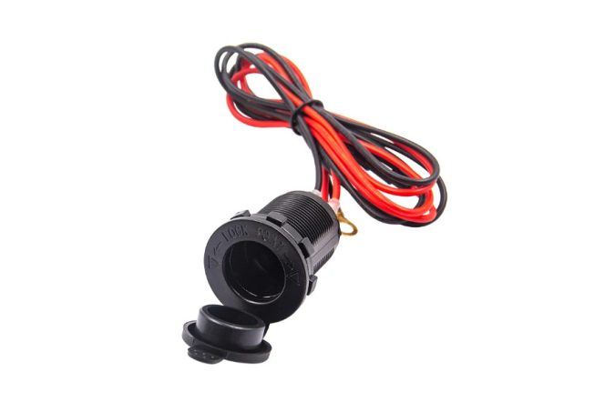 12V vízálló autó szivargyújtó aljzat kábel