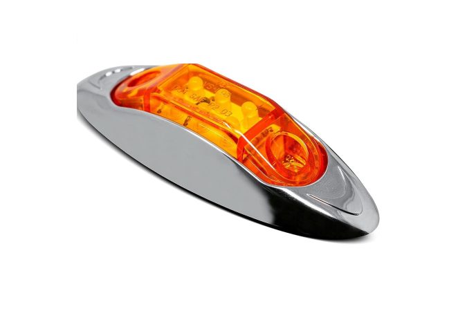 Amber 3 LED side marker light, 12V 24V 