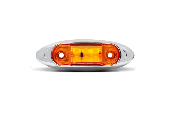 Amber 3 LED side marker light, 12V 24V 