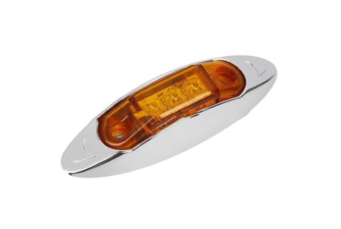 Amber 3 LED side marker light, 12V 24V 