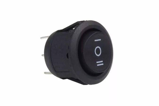 Round Rocker Switch LED illuminated car dashboard switch, black