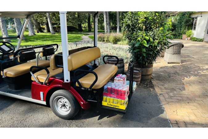 Unique YAMAHA G30E, 5-seater golf cart configurator in excellent condition, burgundy