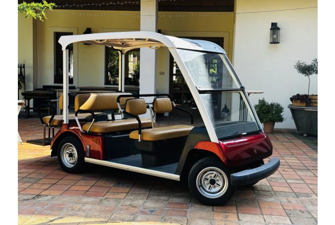 Unique YAMAHA G30E, 5-seater golf cart configurator in excellent condition, burgundy