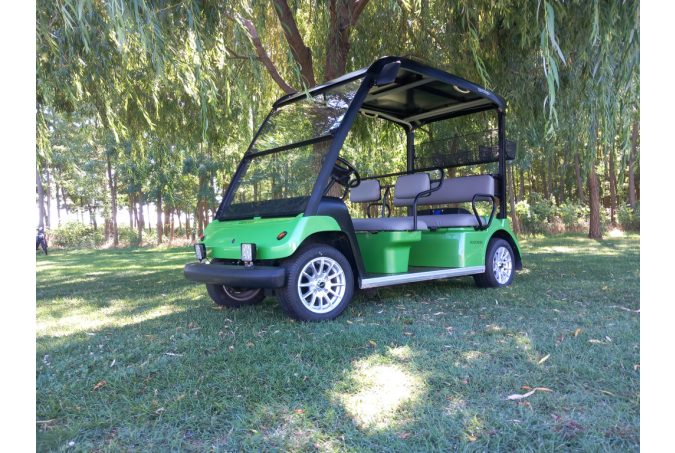 Yamaha G31E, 5 seater, fully refurbished golf cart, techo green, black badge