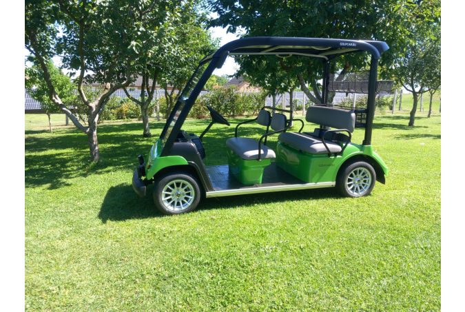 Yamaha G31E, 5 seater, fully refurbished golf cart, techo green, black badge